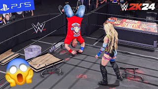 WWE 2K24  Liv Morgan vs John Cena  Falls Count Anywhere Match  PS5quot 4K60 [upl. by Symons]