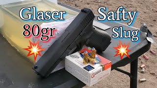 357 sig corbon glaser safty slug in ballistics gel [upl. by Richards]