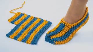 Fastest crochet slippers for beginners  easy pattern [upl. by Ecirtnas179]