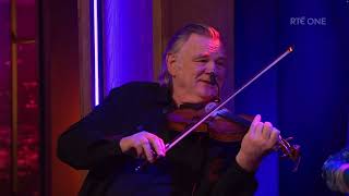 Brendan Gleeson playing the fiddle w Hughes Pub musicians on the Late Late Show Febraury 23 2024 [upl. by Irec980]