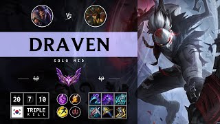 Draven Mid vs Cassiopeia  KR Master Patch 1414 [upl. by Bluefield]