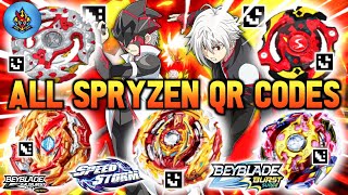 ALL SPRYZEN QR CODES  PRO SERIES LORD SPRYZEN QR CODE  BEYBLADE BURST SURGE APP [upl. by Arinayed]