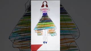 Girly Multicolour dress design 👗🌈dressdesign colors satisfying youtubeshorts youtube youtuber [upl. by Sidonie]