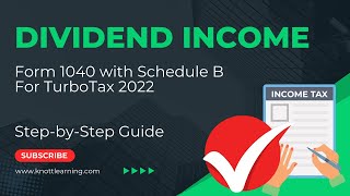 TurboTax 2022 Form 1040  Enter Form 1099DIV for Dividend Income [upl. by Olag]