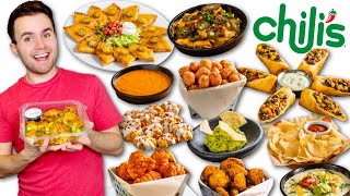 Trying Chilis ENTIRE APPETIZERS MENU Every Single Item [upl. by Kalam]