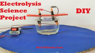 Electrolysis of water science project using Pencil  Chemistry Science Fair Project  howtofunda [upl. by Anigal]