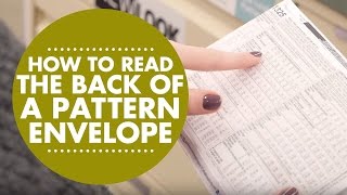 How to Read and Understand the Envelope Back of a Simplicity Pattern [upl. by Rustin420]