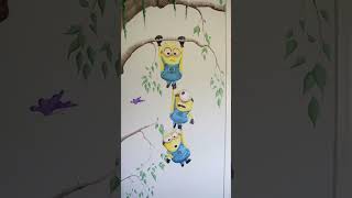 Minions wall painting ideas trending wallpainting Minions love [upl. by Bohlen267]