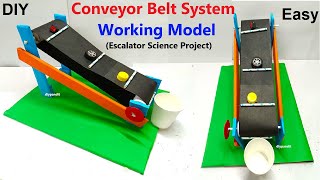 conveyor belt system working model escalator science project   diy  DIY pandit [upl. by Geminian]