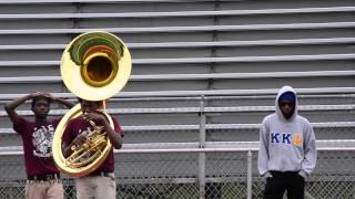 Whitehaven High School Marching Band  Tubas and Percussion 1 vs 11  2014 [upl. by Mylan]