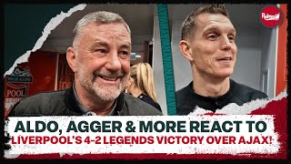 ALDO AGGER amp MORE REACT TO LIVERPOOLS 42 LEGENDS VICTORY OVER AJAX  LIVERPOOL 42 AJAX [upl. by Ykcir]