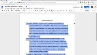 Format an Annotated Bibliography in Google Docs [upl. by Ruckman]