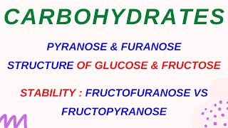 LECTURE  8 PYRANOSE amp FURANOSE STRUCTURE OF GLUCOSE amp FRUCTOSE  FRUCTOFURANOSE VS FRUCTOPYRANOSE [upl. by Yllrebmik997]