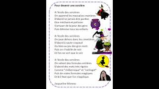 French poem 🎃 Pour devenir une sorcière from Jacqueline Moreau 🎃 [upl. by Celeski]