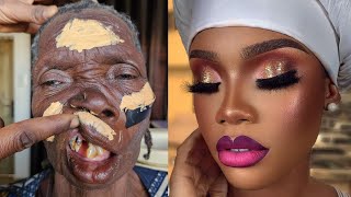 UNBELIEVABLE 😱😳🔥✂️ VIRAL BRIDAL MAKEUP amp GELE TRANSFORMATION💄MAKEUP TUTORIAL [upl. by Merrow]