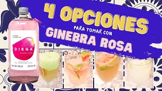 ¡4 Opciones Deliciosas para Disfrutar Ginebra Rosa DIEGA 🌸🍸 Gin GinTonic [upl. by Jara436]