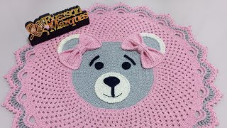 📢 TAPETE DE URSINHA EM CROCHÊ 🥰🐻 PASSO A PASSO ❤️ crochet [upl. by Artimed]