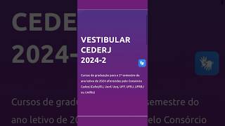 Inscrições Abertas  Cronograma  Conteúdo Programático  Data da Prova  Vestibular CEDERJ 20242 [upl. by Oona451]