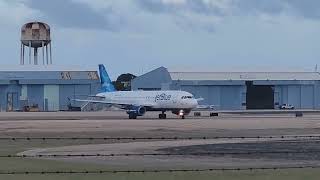 A320 Jetblue takeoff from Aguadilla and another A320 jetblue landing at Aguadilla Airport BQN [upl. by Ramirol]