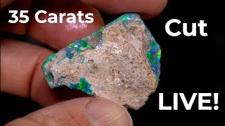 35 carats of seam opal cut LIVE with you [upl. by Aylatan757]