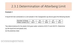 2 3 1 PLASTICITY INDEX amp ATTERBERG LIMIT CALCULATION [upl. by Lenroc]