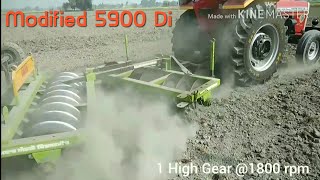 TAFE 5900 di MF HD Series with tyre size 16930 and 18 disc harrow [upl. by Namlas289]