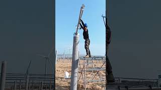 Photovoltaic panel triangular pole installation process [upl. by Brenda336]