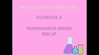 National 5 Homologous Series Recap [upl. by Winona]