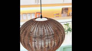 Outdoor Waterproof Pendant Light Homestay Rattan Lighting [upl. by Hemingway]