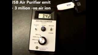 Testing GMM Technoworld USB Ionizer Air Purifier using AlphaLab Inc Air Ion Counter [upl. by Reyna624]