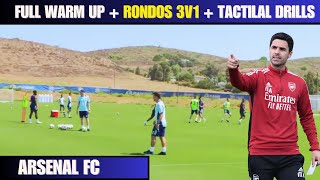 🎯Full Warm Up  Rondos 3v1  Tactilal Drills by Mikel Arteta  Arsenal [upl. by Rhiamon185]