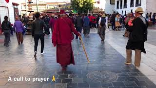 Jokhang Temple Lhasa Tibet a call to prayer [upl. by Willis]