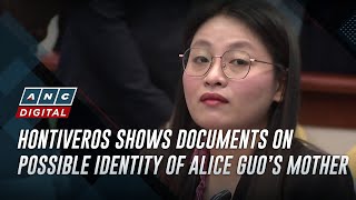 Hontiveros shows documents on possible identity of Alice Guo’s mother  ANC [upl. by Freyah]