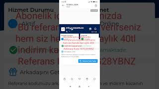 Netgsm arkadaşını getir Abonelikte vereceğiniz Referans koduNTG28YBNZ netgsm internet telekom [upl. by Anitsej]