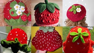 Hand made crochet strawberry buchet hat for baby new pattren cap in new amazing design [upl. by Robinetta]