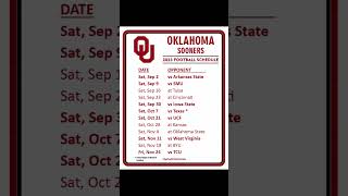 Oklahoma 2023 Football Schedule Sooner Football Boomer Sooner [upl. by Connett637]