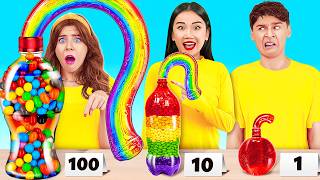 100 Layers of Food Challenge 🌈 Amazing Jelly Bottle Hacks and Rainbow Receipts by 123 GO [upl. by Farmann]