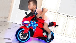 Funny Senya Ride on Sportbike Pocket bike Cross bike Unboxing Surprise toys for kids [upl. by Lamrouex617]