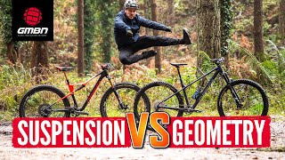 XC Full Suspension Vs Aggressive Hardtail  Which Is Faster Aggressive Geometry Or More Suspension [upl. by Aneehsar]