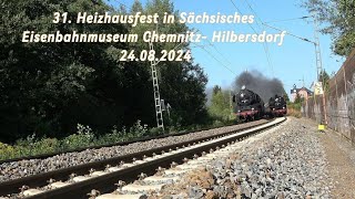 31 Heizhausfest Sächsisches Eisenbahnmuseum Chemnitz  Hilbersdorf 24082024 4K [upl. by Zelde]