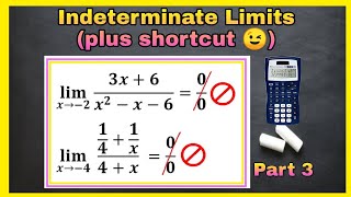 Evaluation of Indeterminate Limits 00 PART 3 plus shortcut using calculator  TAGALOGENGLISH [upl. by Tegirb]