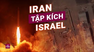 Cận cảnh 10 phút Iran phóng hàng trăm quả tên lửa tấn công Israel còi báo động rền vang Tel Aviv [upl. by Bakemeier577]