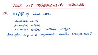 2022 YKS Sınav Soru Çözümü Matematik1 AYT [upl. by Lunetta]