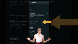 WhatsApp  Disappearing Messages for All New Chats 3 Steps  Short [upl. by Luhe]