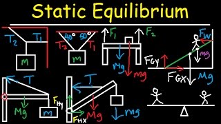 Static Equilibrium  Tension Torque Lever Beam amp Ladder Problem  Physics [upl. by Anrev]