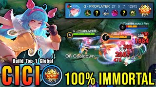 27 Kills No Death Tanky META Build Cici MVP 181 Points  Build Top 1 Global Cici  MLBB [upl. by Gloria408]