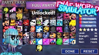 ALL CHARACTERS UNLOCKED  FNAF World Simulator [upl. by Etnuad]