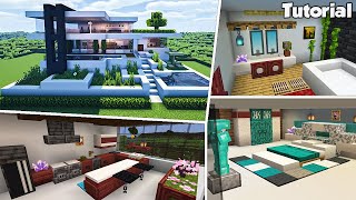 Minecraft Modern House 43 Interior Tutorial  Interior Ideas  How to Build [upl. by Xever]