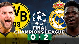 BORUSSIA DORTMUND 0 x 2 REAL MADRID  REAL MADRID CAMPEÃO FINAL Champions League 2024  Narração [upl. by Amble]