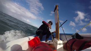 Sailing An Optimist Downwind  Kiting An Opti With Fletcher [upl. by Oicanata]